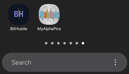 MyAlphaPics icon on Android home screen