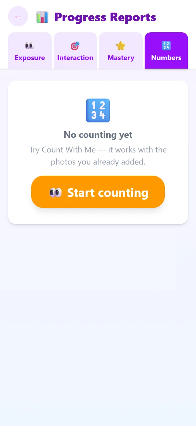 Numbers tab in Reports